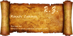 Rauch Zakeus névjegykártya